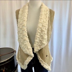 GUESS faux suede and Sherpa lined vest
